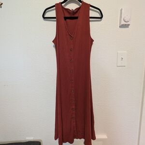 Old Navy Sleeveless Maxi Dress in Rust